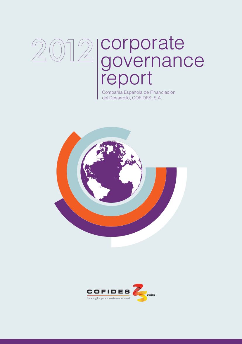 Front cover of the 2012 COFIDES Annual Corporate Governance Report 