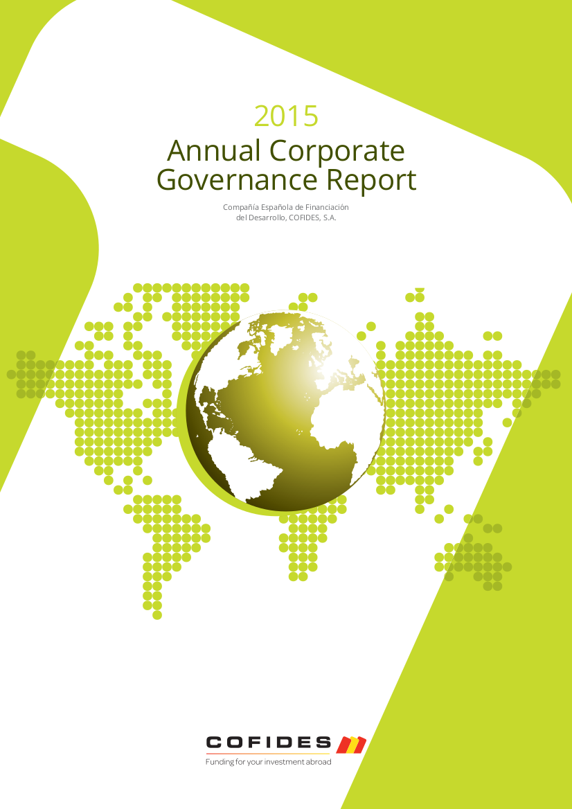 Front cover of the 2015 COFIDES Annual Corporate Governance Report 