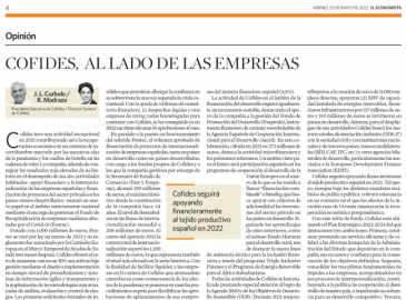 Imagen del artículo 'COFIDES, al lado de las empresas' publicado en el diario El Eocnomista