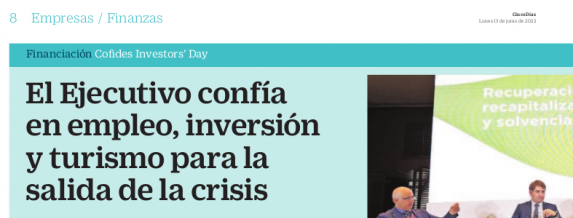 Imagen del artículo 'El Ejecutivo confía en empleo, inversión y turismo para la salida de la crisis' sobre el COFIDES Investors' Day