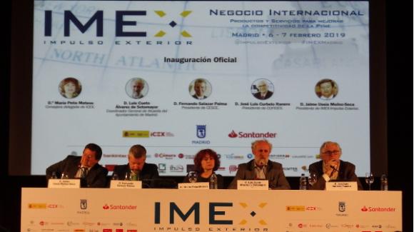 Imagen de la intervención del presidente de COFIDES, José Luis Curbelo, en la inauguración de IMEX Madrid 2019
