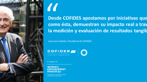 Imagen de las declaraciones de José Luis Curbelo sobre la adhesión de COFIDES a los 'Principios para el Empoderamiento de la Mujer'
