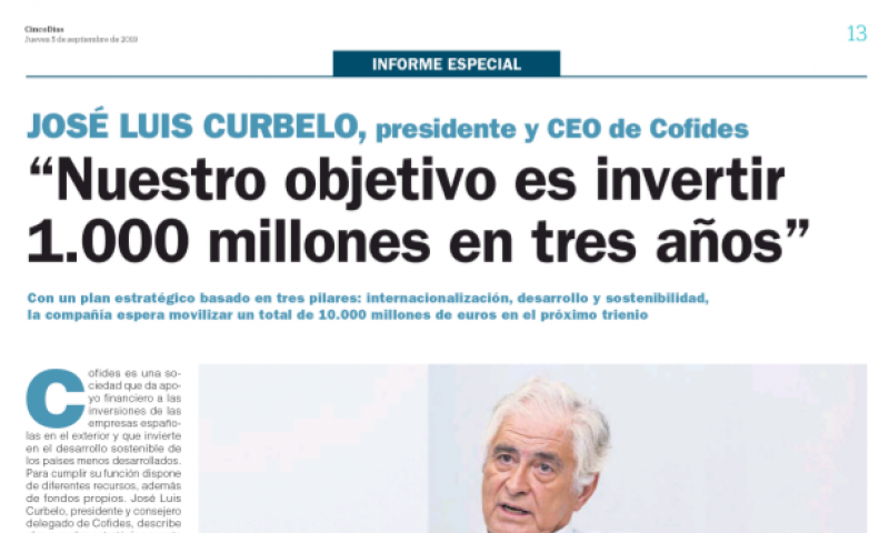 Imagen de la publicación 'José Luis Curbelo: "Nuestro reto es invertir 1.000 millones en tres años"