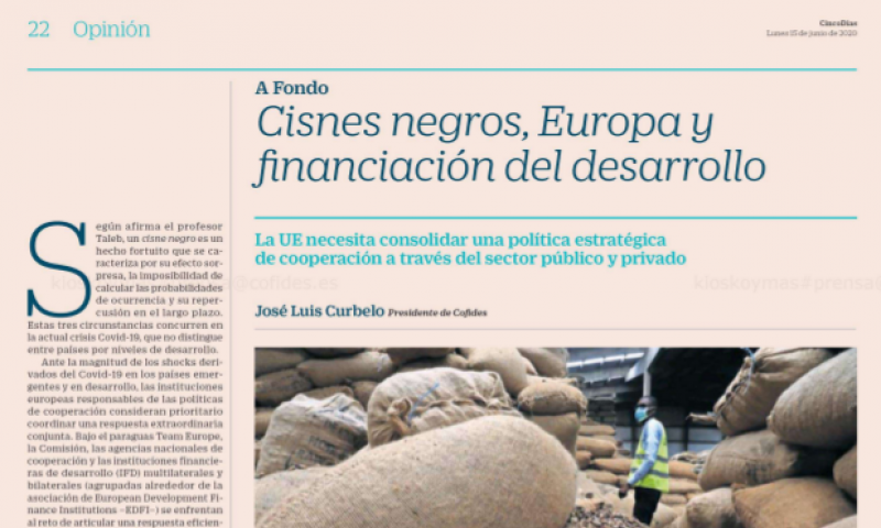 Imagen del artículo 'Cisnes negros, Europa y financiación del desarrollo' de José Luis Curbelo
