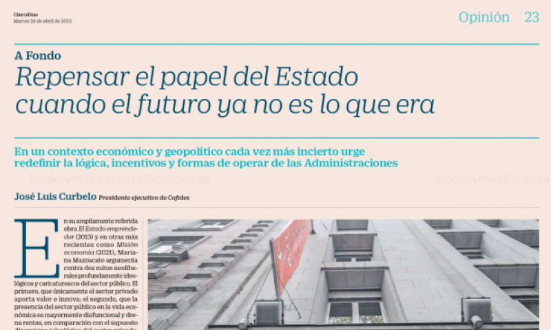 Imagen del artículo 'Repensar el papel del Estado cuando el futuro ya no es lo que era' de José Luis Curbelo
