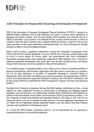 EDFI Principles for Responsible Financing of Sustainable Development